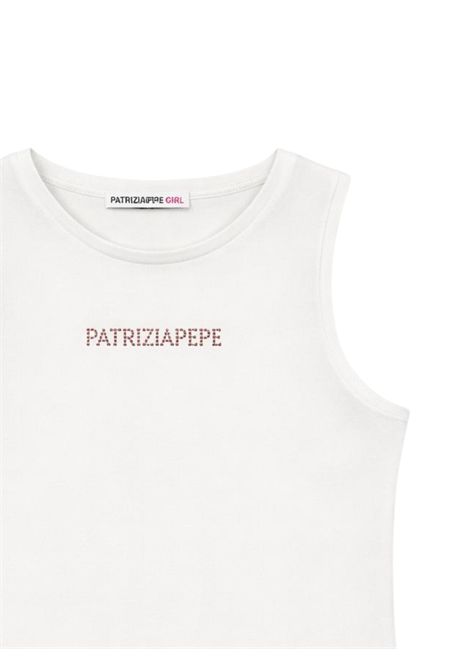 Canotta bambina bianco/rosso in cotone Patrizia Pepe | 7M0813BIANCO/ROSSO